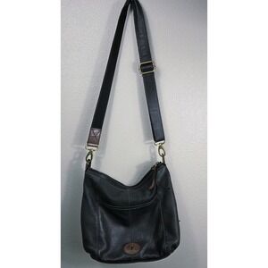 Fossil Morgan Traveler Dark Green Pebbled Leather Crossbody Organizer Bag Y2K